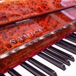 Samick JS115 Upright Piano LE Birds Eye Maple